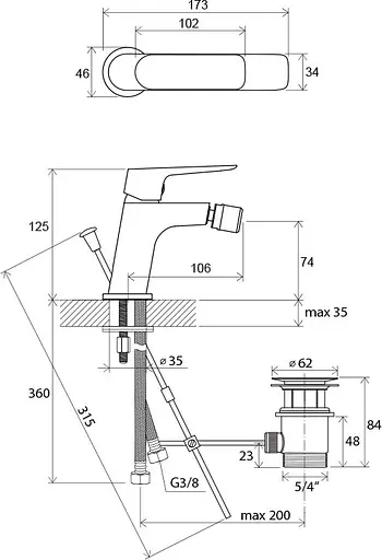 Смеситель для биде Ravak Classic CL 055.00 X070082 Хром - фото 2
