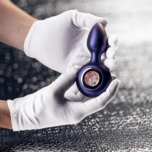 Анальна пробка Hueman Deep Space Vibrating Anal Plug 12.7 см (фіолетовий) - фото 2