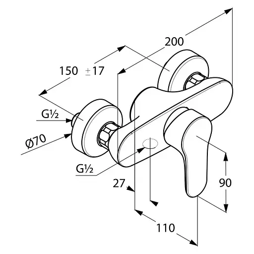 Смеситель для душа Kludi Tercio 384420575 - фото 2