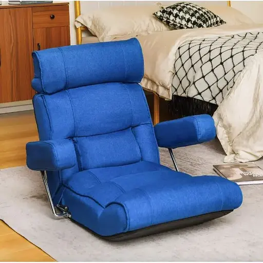 Кресло-диван Costway Mary напольное с подлокотниками синий - фото 2