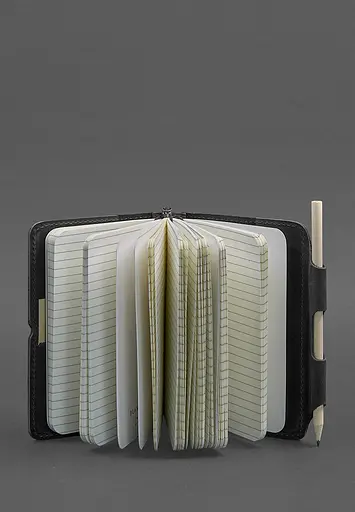 Кожаный блокнот (Софт-бук) 3.0 черный Crazy Horse - фото 3