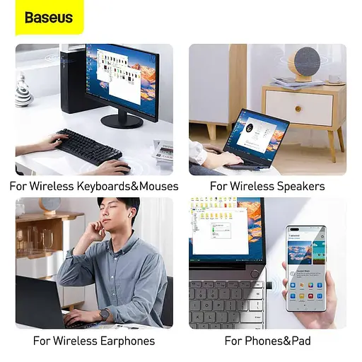 Bluetooth-адаптер Baseus Bluetooth Wireless Adapter BA04 Black (ZJBA000001) - фото 6