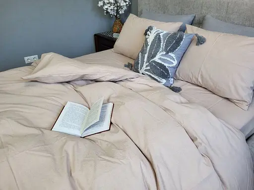 Комплект постельного белья Washed Cotton из вареного хлопка Капучино Cappuccino, - фото 5