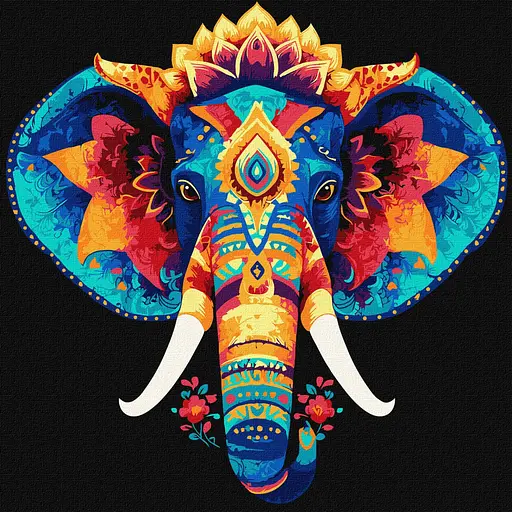 Картина за номерами "Загадковий слон" Ідейка KHO5179, 30х30 см - фото 1