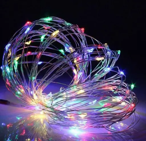 Світлодіодна гірлянда нитка OK Led 8 режимів крапля роси 20м 200led від USB від павербанку RGB юсб +блок - фото 2