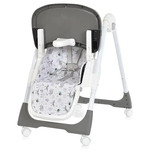 Стульчик для кормления Bambi M 5673-11 с принтом, экокожа, Gray - фото 3