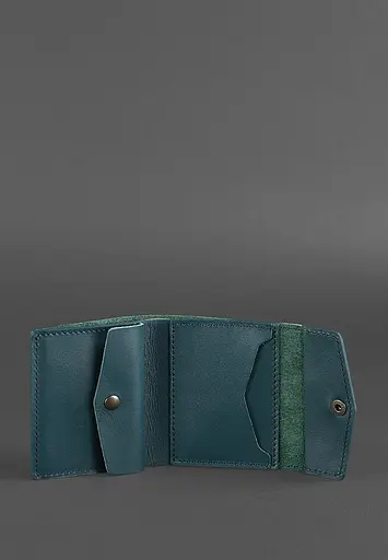 Кожаный женский кошелек 2.1 зеленый - фото 4