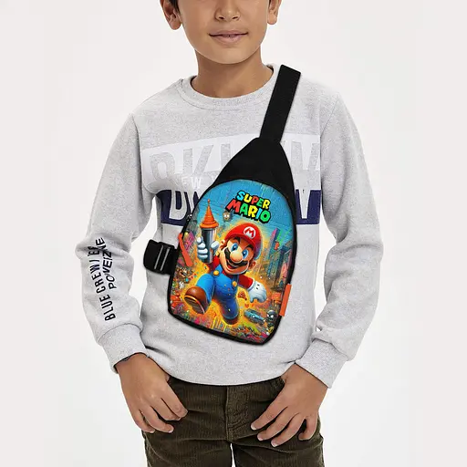 Сумка через плече дитяча Супер Маріо 29х17 см сумка слінг для хлопчика (02176)