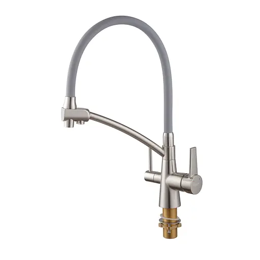 Смеситель для кухни на две воды с гибким изливом Koer KB-72003-02 KR3374 Нержавеющая сталь - фото 4