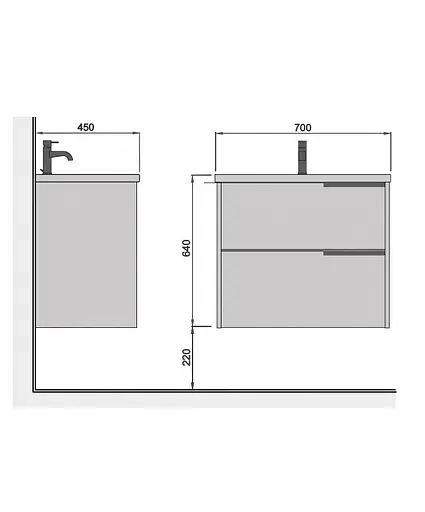 Тумба Мойдодир Illusion 70-A з умивальником ID-70 дуб натуральний - фото 7