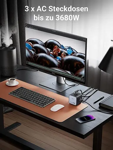 Мережевий зарядний пристрій Ugreen CD268 3-контактна розетка DigiNest Cube 65W 2*USB+2*USB-C Power Strip GaN (60113) - фото 4