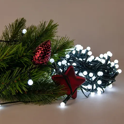 Гирлянда Chomik Шарики-змейка 200LED холодный белый 16 м (LED0153) - фото 3