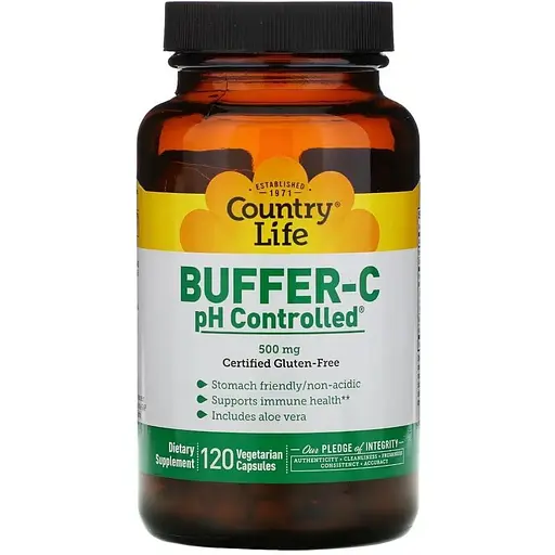 Вітаміни та мінерали Country Life Buffer-C 500 mg, 120 вегакапсул