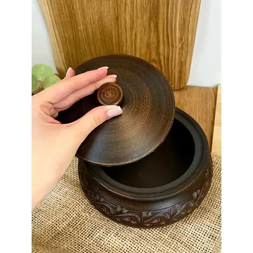 Ковбасник 1 л керамічний (глиняний) різьблений Декор - фото 6