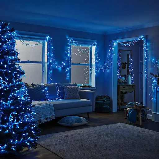 Новорічна гірлянда вулична Різдвяна фея GarlandoPro 50 м 500 LED білий провід Синій CF500L50MWBL - фото 9