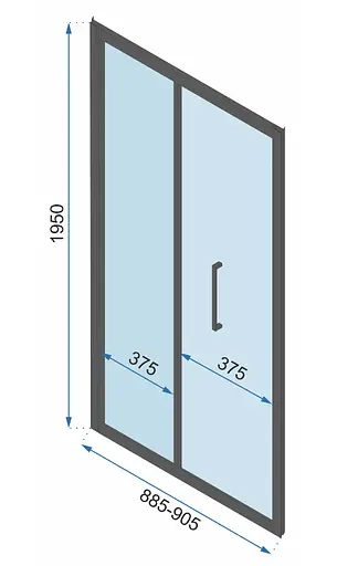 Душова кабіна Rea Rapid Fold 100x90 black REA-K6423 + REA-K6419, Чорний матовий, Універсальна, прозорий - фото 6