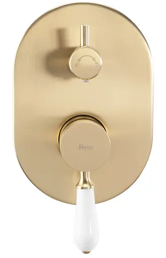 Душова система Rea Serra brushed gold + BOX прихованого монтажу REA-B1149, Золотий - фото 4