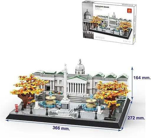Конструктор Архитектура Wange 3D Трафальгарская площадь Лондон Trafalgar Square для детей и взрослых 3Д 1245 деталей - фото 3