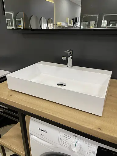 Раковина Adamant умывальник SLENDER искусственный камень прямоугольная - фото 5