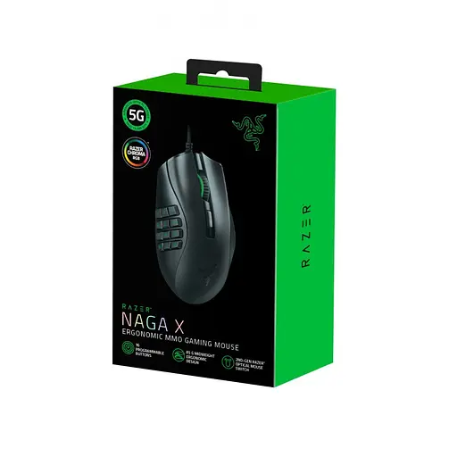 Миша з цифровою клавіатурою Razer Naga X (RZ01-03590100-R3M1) чорна - фото 4