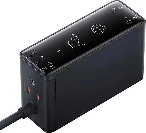 Зарядний пристрій Baseus Digital Fast GaN Charger 240W 3C+U+DC (P10163901113-00) розумний з APP - фото 3