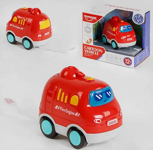 Машинка HE 0537-5 "Пожарная машина", звук, свет, в коробке (6900048090077) - фото 2