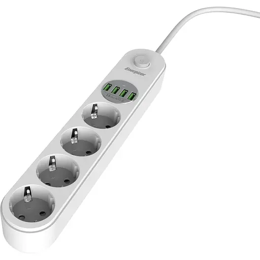 Мережевий фільтр Power filtr 2.0м 4 розетки, 4xUSB 3.4A, з заземленням білий (EPB2500W00EU) - фото 2