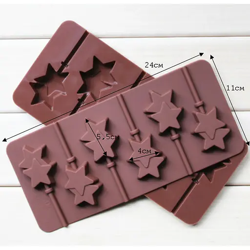 Силиконовая форма для леденцов и конфет на палочке "Звезда", Kitchen Master Фиолетовый 87461 - фото 6