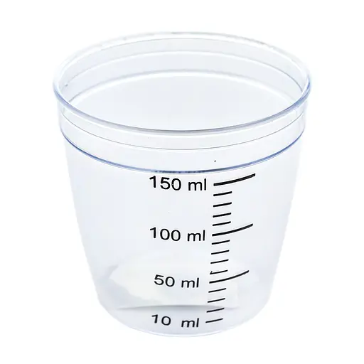 Пластиковий мірний стакан 150 мл із градуюванням вимірювальний стаканчик Прозорий 88085 - фото 1