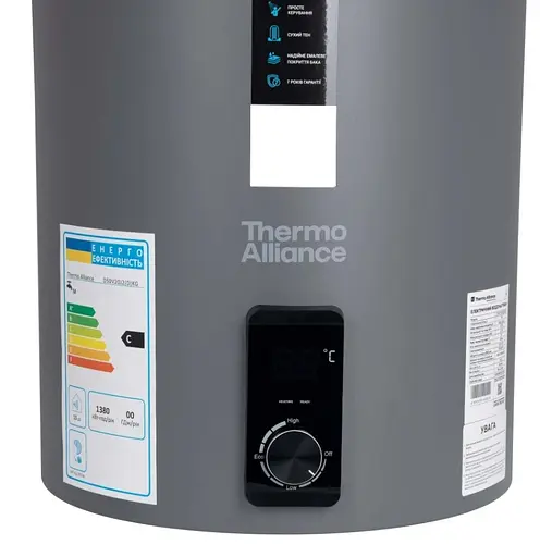 Водонагрівач електричний Thermo Alliance, 2 кВт, сухий ТЕН, 80 вертикальний, циліндричний, сірий (D80V20J3(D)KG) - фото 4