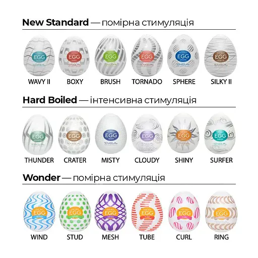 Набір яєць мастурбаторів Tenga Egg New Standard Pack 6 яєць - фото 7