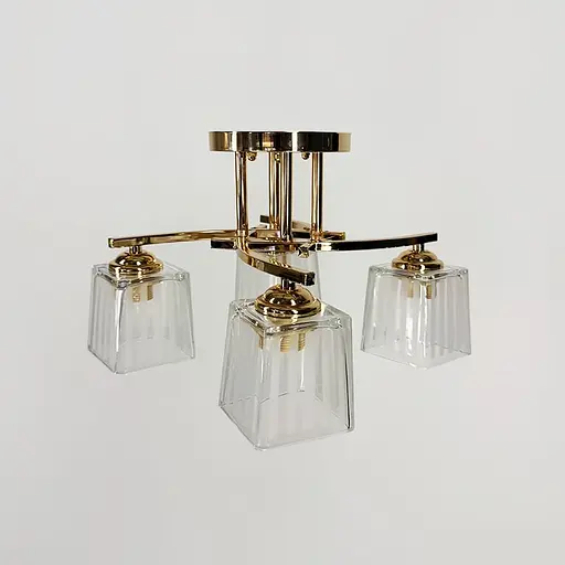 Стельовий золотий світильник на 4 білих плафони Ø 45 см | Арт. 91173/4 FGD | Line F - фото 3