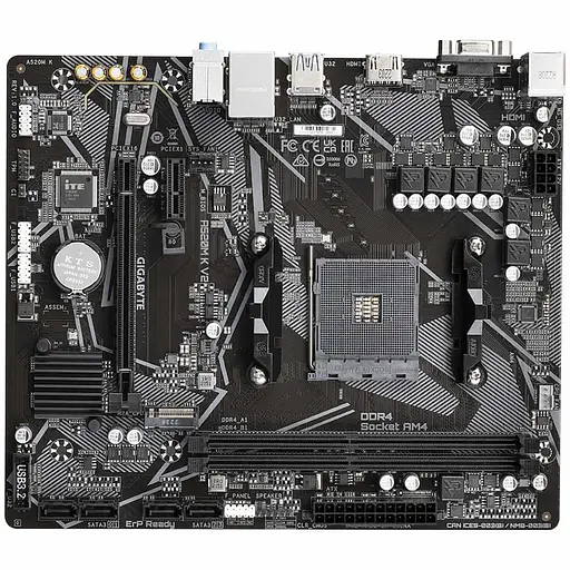 Материнская плата Gigabyte A520M K V2 (A520M K V2) (Socket AM4, AMD A520, Micro-ATX) - фото 4
