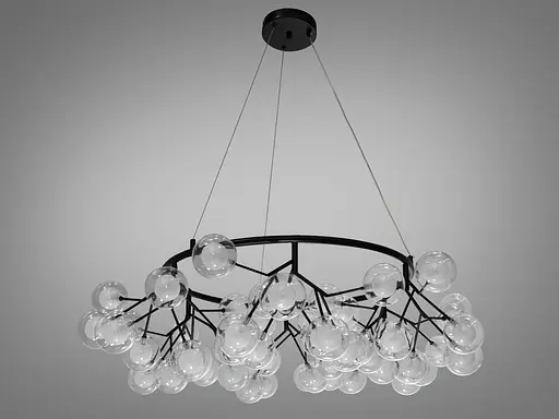 Ексклюзивна, строга люстра "Світлячок", 54 плафони, чорна - фото 3