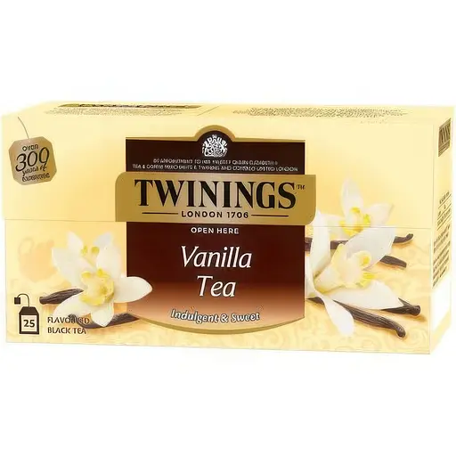 Чай Twinings черный с ароматом ванили в пакетиках 50 г (25 шт. х 2 г)