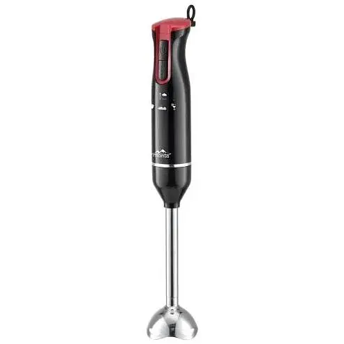 Блендер Monte MT-1907, Black/Red, 700W, погружной, 2 скорости, ножка из нержавеющей стали