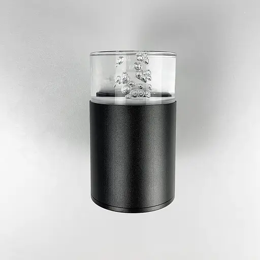 Фасадний циліндричний світильник з ефектом крапель | Line F | Арт. 8701 BK - фото 1