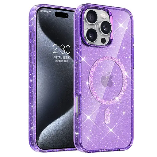 Чохол Epik TPU Eclipse Sparkle MagFit для Apple iPhone 16 Pro 6.3 Purple