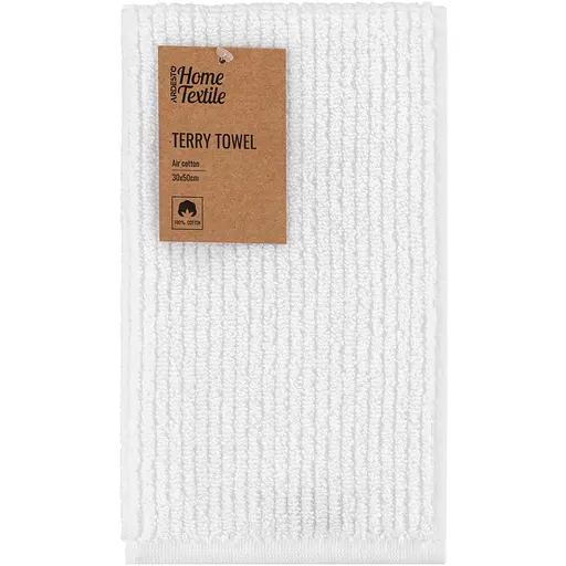 Рушник махровий Ardesto Air 30х50 см 100% бавовна білий (ART2130NW)  - фото 1