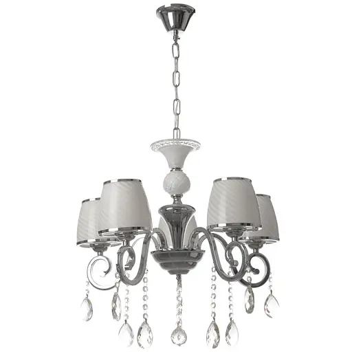 Люстра підвісна Brille кришталева з абажуром E14 40W CH (BCL-384S/5)