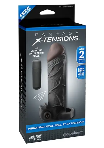 Насадка на пенис Pipedream Vibrating Real Feel 2 Extension 16.5 см чёрный - фото 4