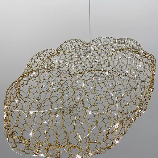 Дизайнерская декоративная золотая люстра-облачко Line.F Длина 60 см - фото 4