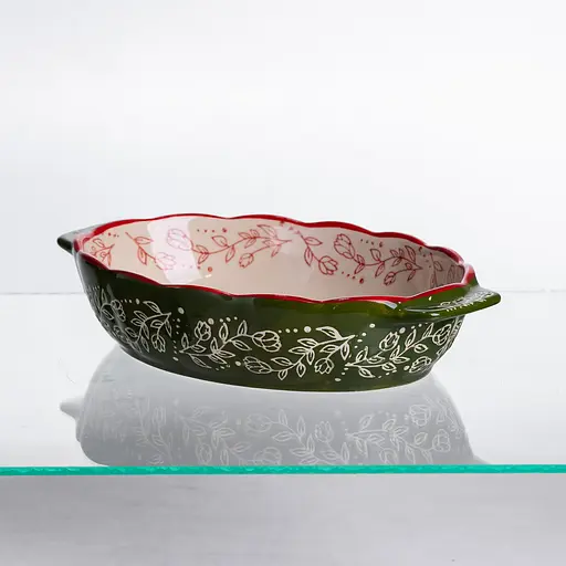 Форма для запекания Vintage 25×15×5 (см) овальная форма для выпекания в духовке с ручками Зеленый Yiwu HM05-01 - фото 5