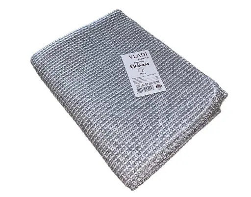 Плед бавовняний Vladi Валенсія Верона 100х140 біло-світло-сіра - фото 1