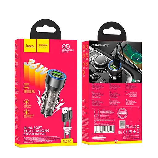 Зарядное устройство Hoco NZ12 Type-C QC3.0 2 x USB/18W - фото 4