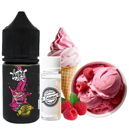 Набор компонентов для самозамеса солевой заправки Hype Black 30 мл Ice Cream Raspberry Малиновое мороженое, 0-50 мг (17985)