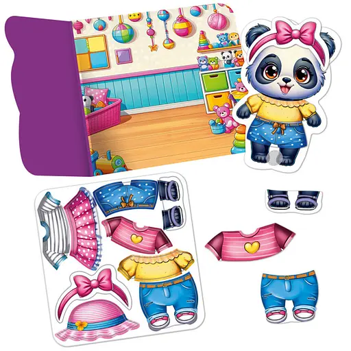 Игра развивающая с липучками "Пандочка" Vladi Toys VT1320-05, 9 элементов одежды - фото 3