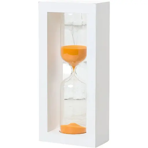Часы песочные в деревянном корпусе на 15 минут (цвет белый/песок оранжевый), Склоприлад 86747 - фото 1