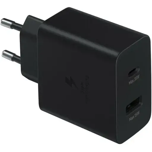 Зарядний пристрій Samsung 35 W Wall Charger Duo (EP-TA220NBEGRU) чорний - фото 1