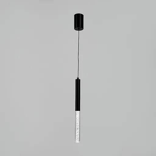 Чорний підвіс із скляним розсіювачем з ефектом бульбашок 41 см | Line F | Арт. MJ462/200+200 BK - фото 3